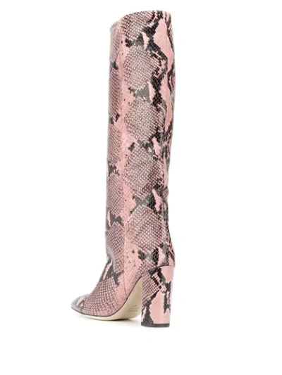 Shop Paris Texas Snakeskin Effect Boots In Pink