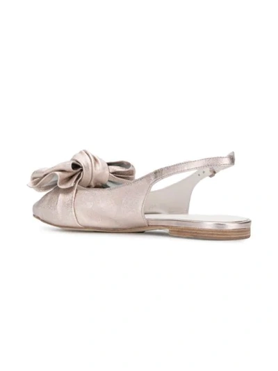 Shop Kennel & Schmenger Bow Detail Ballerinas In Neutrals