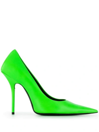 Shop Balenciaga Square Knife Pumps In Green