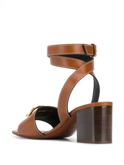Shop Valentino Garavani Go Logo Sandals In Brown