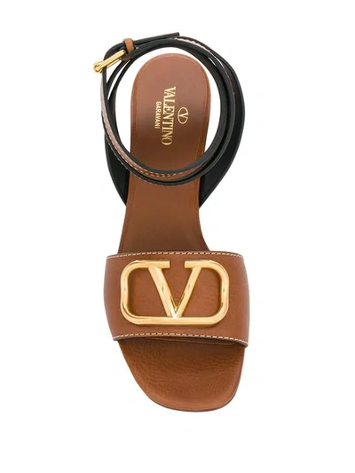 Shop Valentino Garavani Go Logo Sandals In Brown