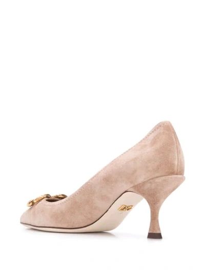 Shop Dolce & Gabbana Dg Amore Pumps In Neutrals