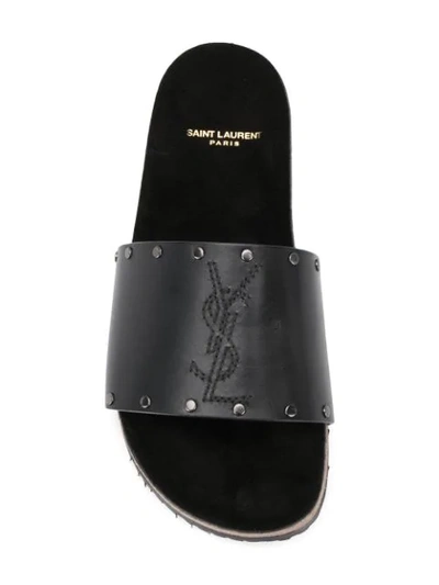 SAINT LAURENT JIMMY SLIDES - 黑色