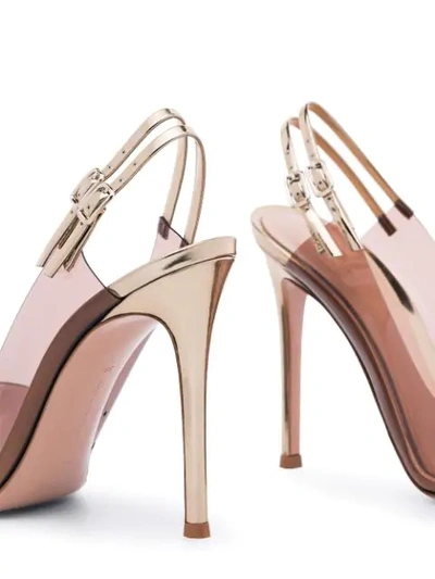 Shop Gianvito Rossi Double Slingback 105mm Pumps In Brown