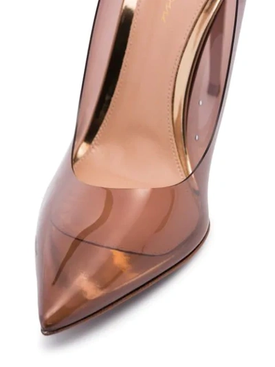 Shop Gianvito Rossi Double Slingback 105mm Pumps In Brown