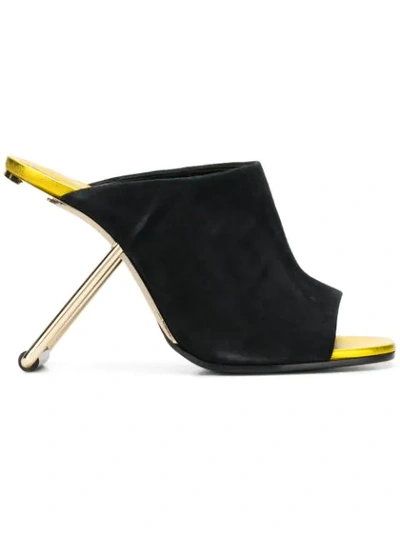 Shop Poiret Architectural Heel Mules In Black