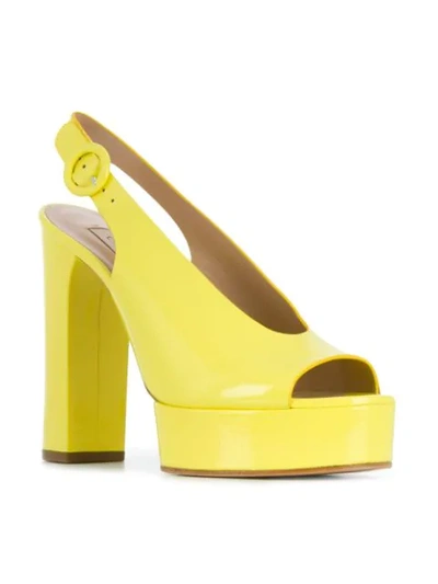 Shop Casadei Slingback High Sandals In Yellow