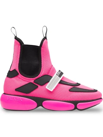 Shop Prada Cloudbust High-top Sneakers In Pink