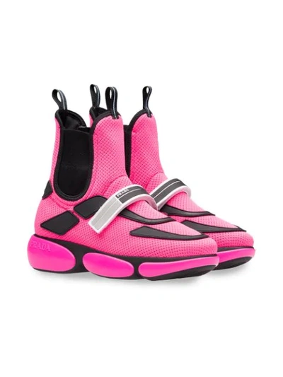 Shop Prada Cloudbust High-top Sneakers In Pink