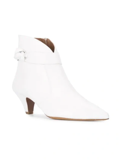 Shop Tabitha Simmons Tie Detail Ankle Boots In White