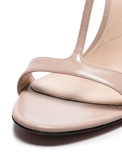 Shop Prada Pale Pink 105 T-bar Leather Sandals In Cipria