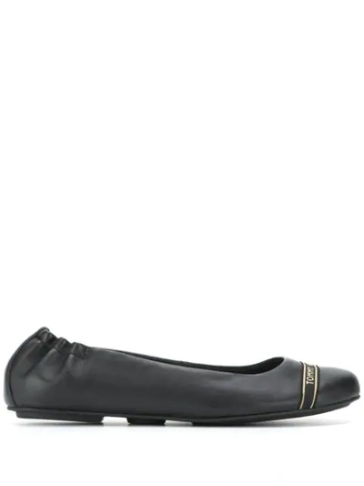 Shop Tommy Hilfiger Ballerina Flats In Black