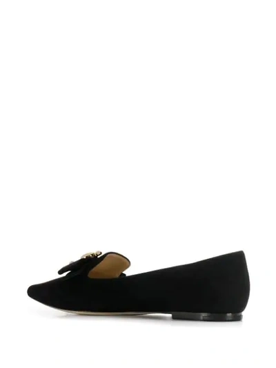 Shop Jimmy Choo Gala Pointed-toe Ballerina Shoes In Black