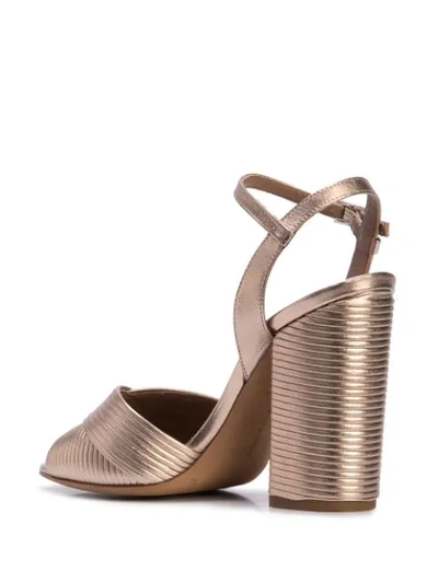 Shop Tabitha Simmons Kali Block Heel Sandals In Gold