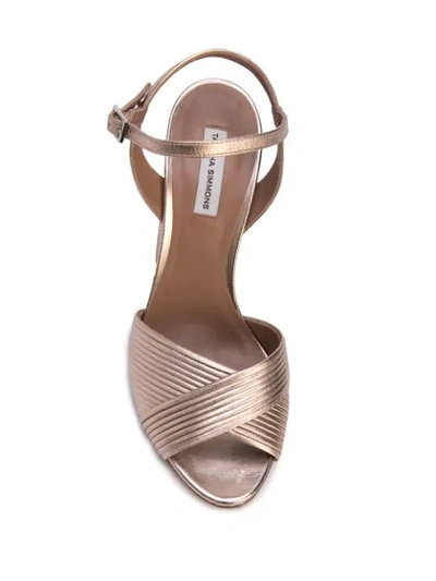 Shop Tabitha Simmons Kali Block Heel Sandals In Gold