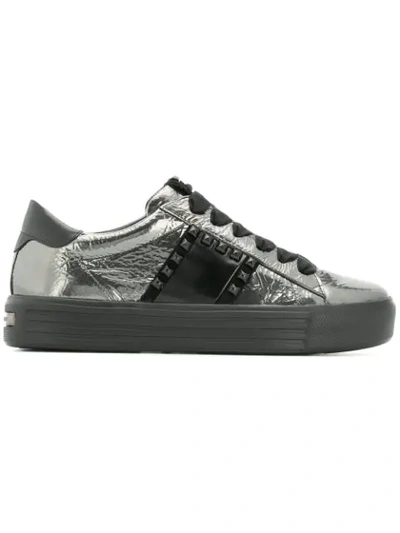 Shop Kennel & Schmenger Studded Lace-up Sneakers In Metallic