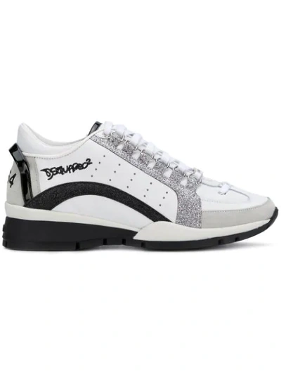 Shop Dsquared2 Glitter Runner Sneakers In White