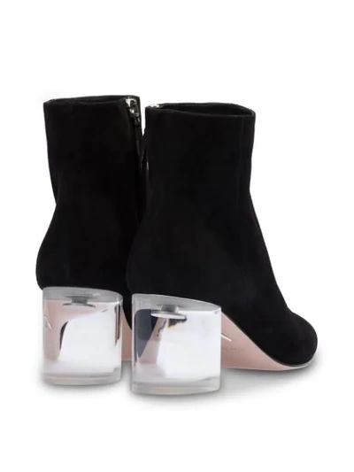 Shop Miu Miu Side Zip Ankle Boots In Black