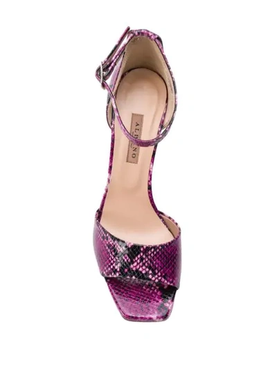 Shop Albano Snakeskin Print Sandals In Pink