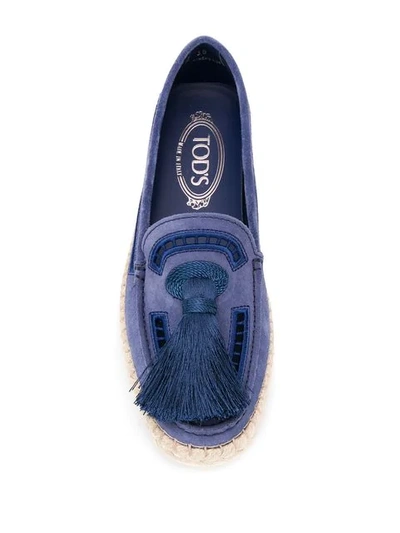Tod's Tassel Espadrilles In Blue