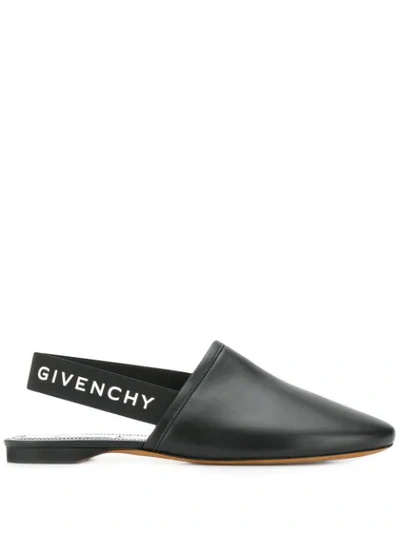 Shop Givenchy Slingback Flat Mules In Black