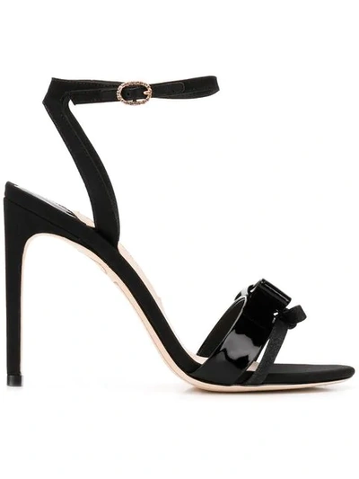 Shop Sophia Webster Bow Detail Sandals In Black
