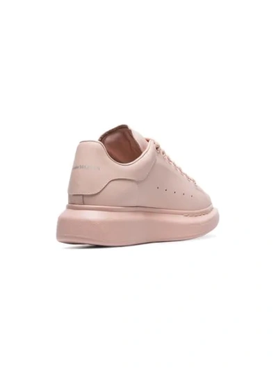 ALEXANDER MCQUEEN BABY PINK CHUNKY LOW TOP LEATHER SNEAKERS - 粉色