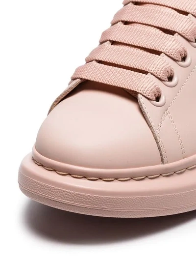 ALEXANDER MCQUEEN BABY PINK CHUNKY LOW TOP LEATHER SNEAKERS - 粉色