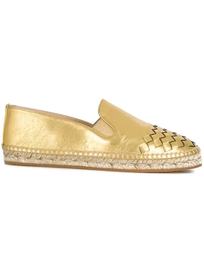 Shop Bottega Veneta Intrecciato Espadrilles In Metallic