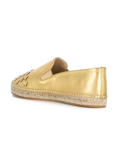 Shop Bottega Veneta Intrecciato Espadrilles In Metallic