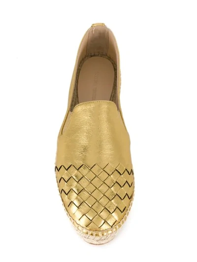 Shop Bottega Veneta Intrecciato Espadrilles In Metallic