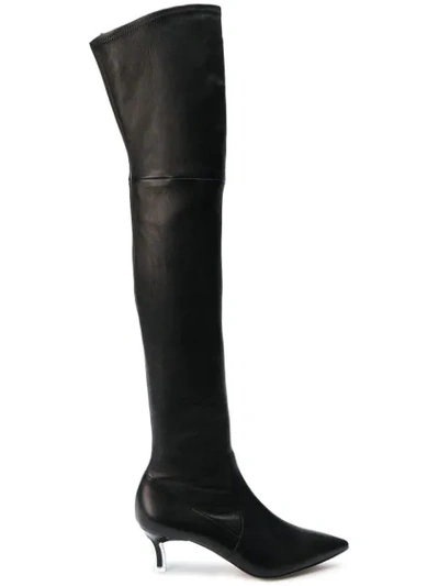 Shop Casadei Daytime Over-the-knee Boots In Black