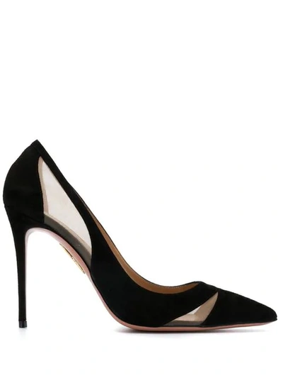 Shop Aquazzura Savoy 105 Pumps In Black