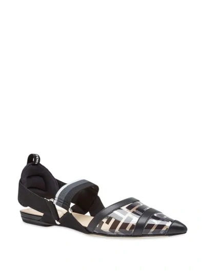 Shop Fendi Colibrì Slingback Flats In Black