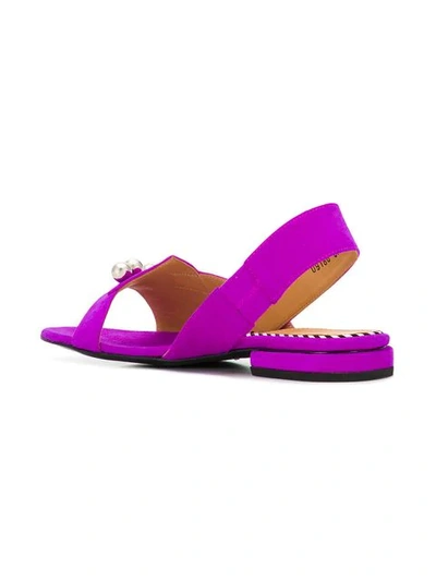 Shop Toga Suede Sandals In Purple