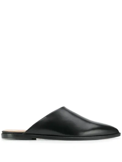 Shop Atp Atelier Pointed Toe Mules In Black