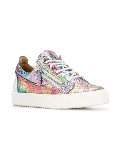 Shop Giuseppe Zanotti Gail Glitter Sneakers In Pink ,blue