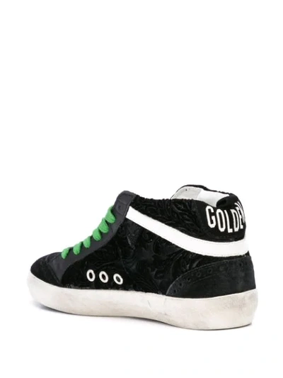 Shop Golden Goose Glitter Star Patch Sneakers In Black ,green