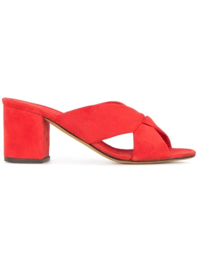 Shop Alumnae Heeled Slippers In Red