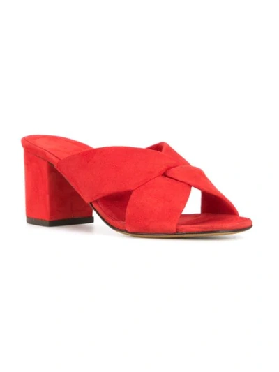 Shop Alumnae Heeled Slippers In Red