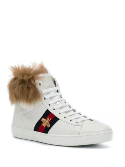 Shop Gucci Ace High Top Sneakers In White