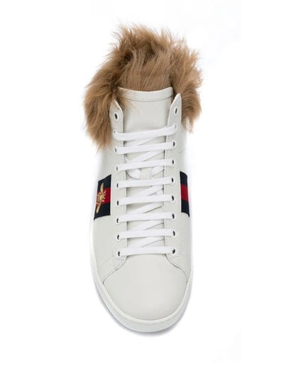 Shop Gucci Ace High Top Sneakers In White