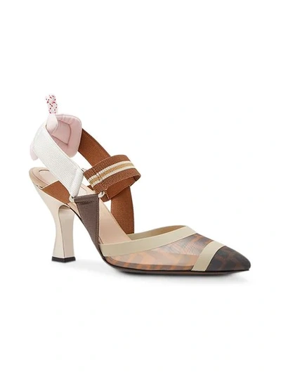 Shop Fendi Colibrì Ff Motif Slingback Pumps In Brown