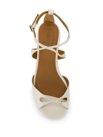 Shop See By Chloé Buckled Sandals In White