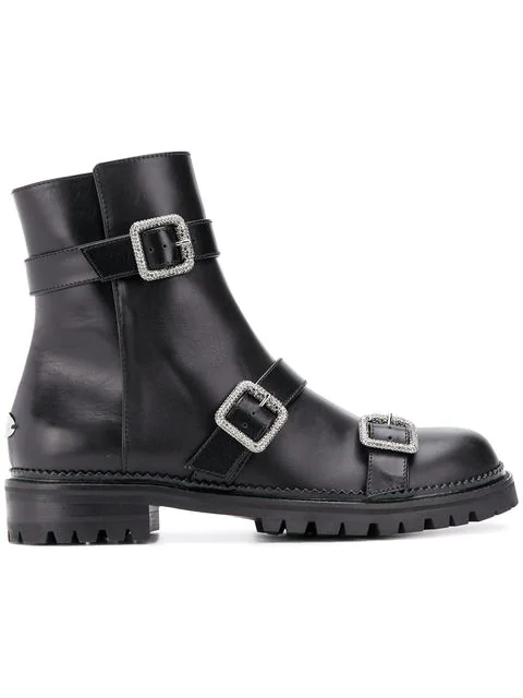 Ankle Boots With Jewel Buckles