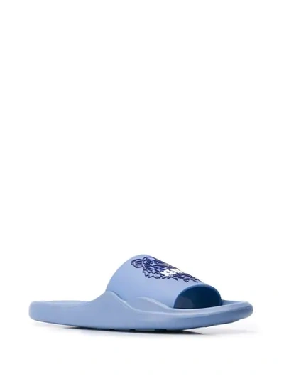 Shop Kenzo Tiger Slides In Blue