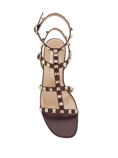 Shop Valentino Garavani Rockstud Sandals In Brown