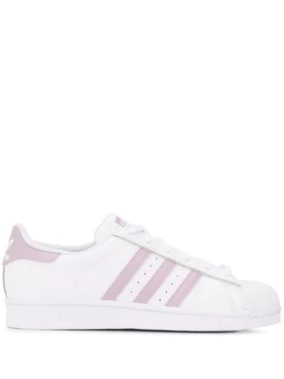 Shop Adidas Originals Side Striped Sneakers In White