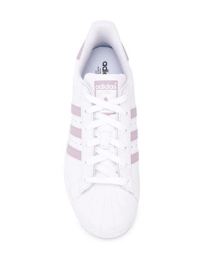 Shop Adidas Originals Side Striped Sneakers In White