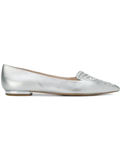 Shop Sophia Webster Bibi Butterfly Ballerinas In Metallic